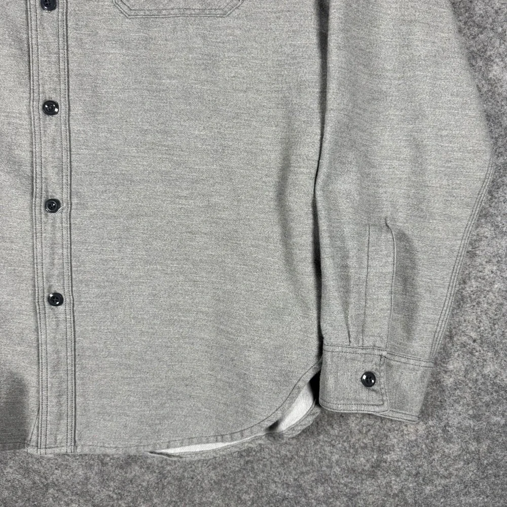 Wallace‎ & Barnes Mens Medium Grey Cotton Jersey Button Down Workshirt Utility